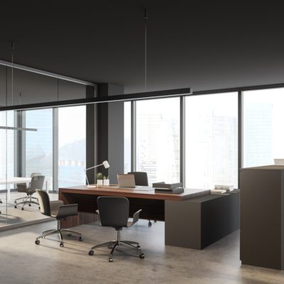 grey CEO office and meeting room