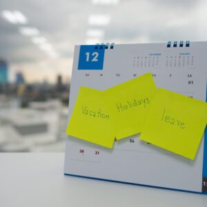 sticky notes on calendar