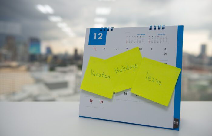 sticky notes on calendar
